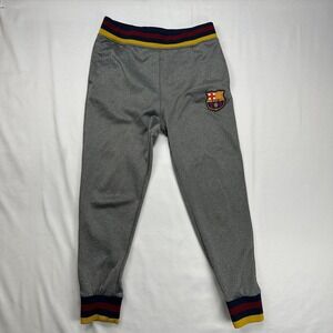 FC Barcelona Official Merch Mens Grey Joggers FCB Soccer Training Sweatpants
